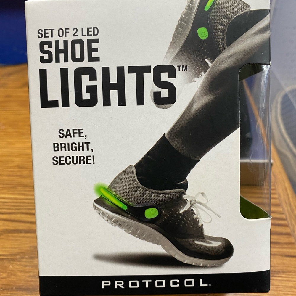 New Unused Protocol LED Shoe Lights 1 Pair Bright Clip-On Neon Green